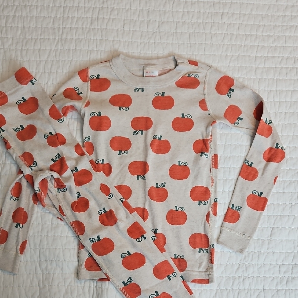 Hanna Andersson Pumpkin Print Kids Long Sleeve Pajama Set